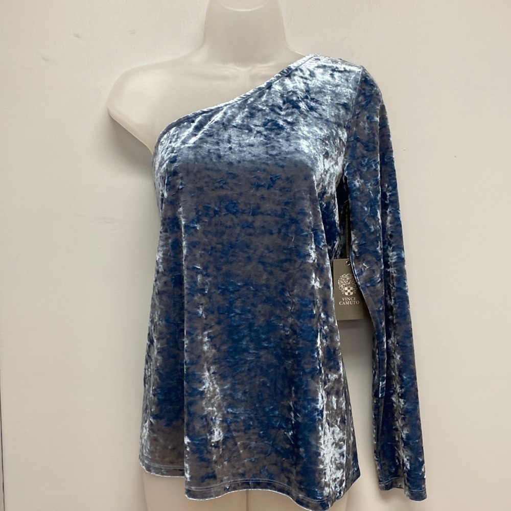 Vince Camuto Women’s One Shoulder Velvet Blouse